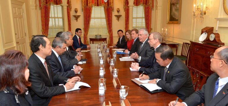 Secretary Tillerson meets with ASEAN Ambassadors to the U.S. in March 2017 (Photo courtesy of U.S. State Department on Flickr)